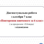 Діагностувальна робота з алгебри 7 клас НУШ “Повторення за 6 клас”