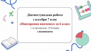 Діагностувальна робота з алгебри 7 клас НУШ “Повторення за 6 клас”