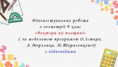 Діагностувальна робота з геометрії 9 клас НУШ “Вектори на площині” за модельною програмою О.Істера, А.Мерзляка, Н.Тарасенкової