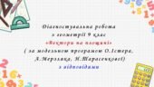 Діагностувальна робота з геометрії 9 клас НУШ “Вектори на площині” за модельною програмою О.Істера, А.Мерзляка, Н.Тарасенкової