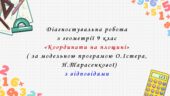 Діагностувальна робота з геометрії 9 клас НУШ “Координати на площині” за модельною програмою О.Істера, Н.Тарасенкової