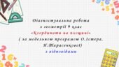 Діагностувальна робота з геометрії 9 клас НУШ “Координати на площині” за модельною програмою О.Істера, Н.Тарасенкової