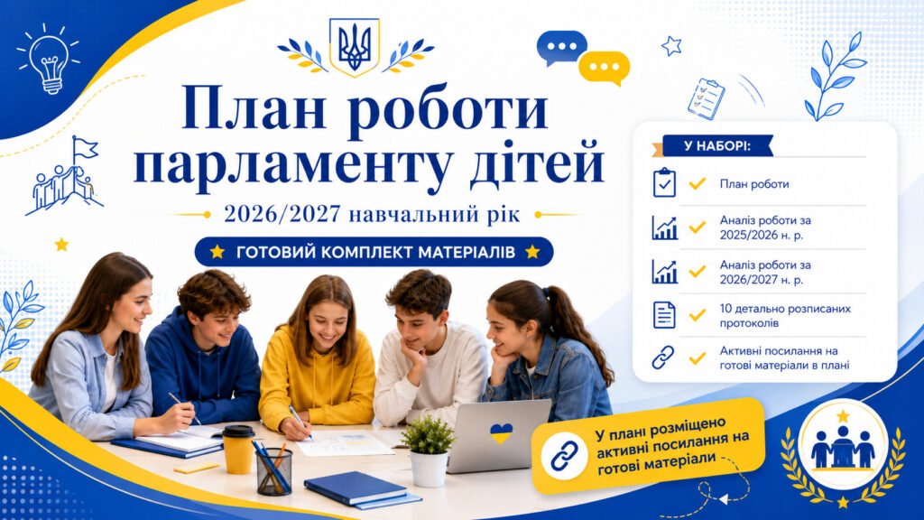Головне зображення розробки: План роботи учнівського самоврядування (з протоколами) на 2026/2027 навчальний рік