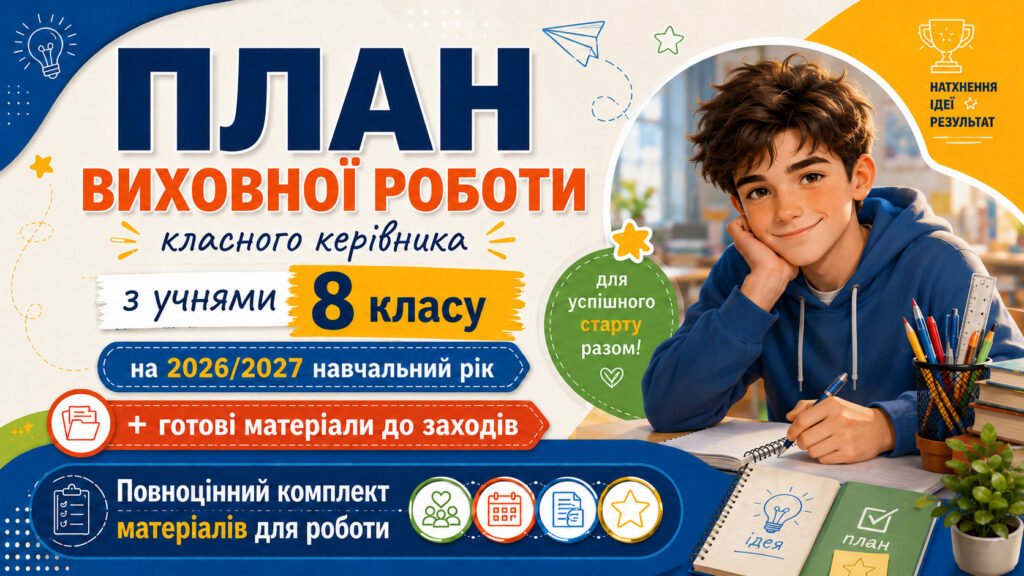 Головне зображення розробки: План виховної роботи класного керівника на 2026/2027 навчальний рік 8 клас