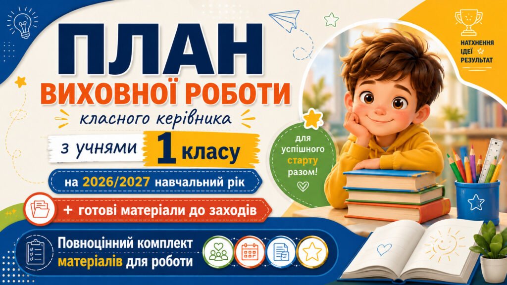 Головне зображення розробки: План виховної роботи класного керівника на 2026/2027 навчальний рік 1 клас