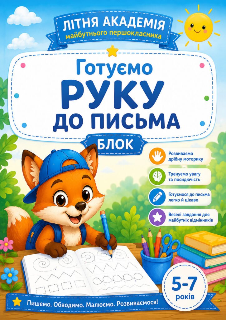 Головне зображення розробки: Робочий зошит «Готуємо руку до письма» (5–7 років)