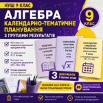 Календарно-тематичне планування уроків алгебри 9 клас НУШ з Групами результатів