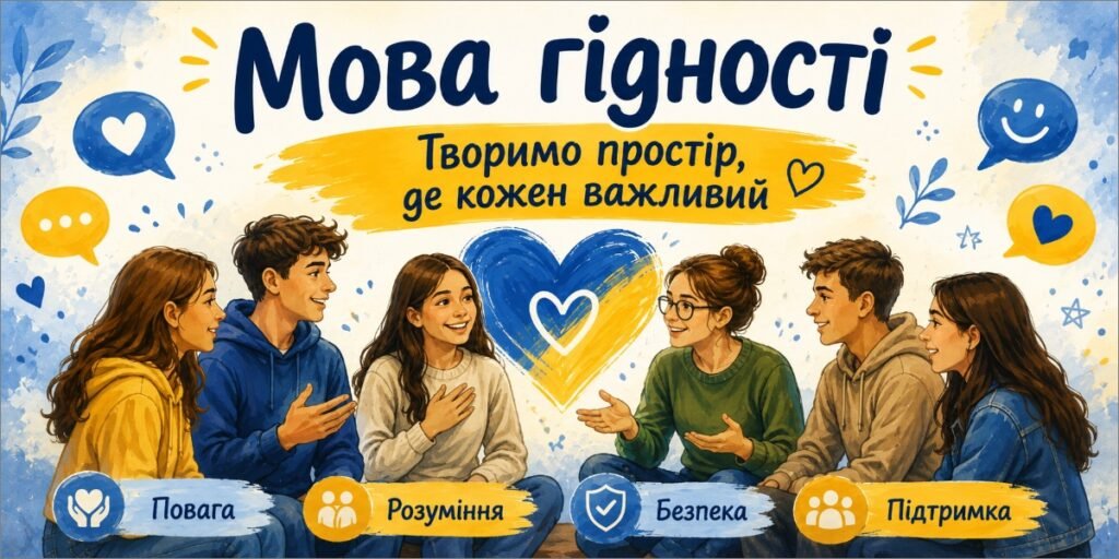 Головне зображення розробки: Мова гідності. Творимо простір, де кожен важливий