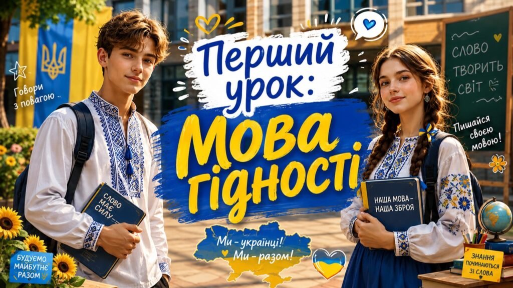 Головне зображення розробки: МЕГАЗБІРКА. Перший урок 2026/2027 за рекомендаціями МОН “Мова гідності” Презентація + оформлення дошки + конспект (5-11 клас)