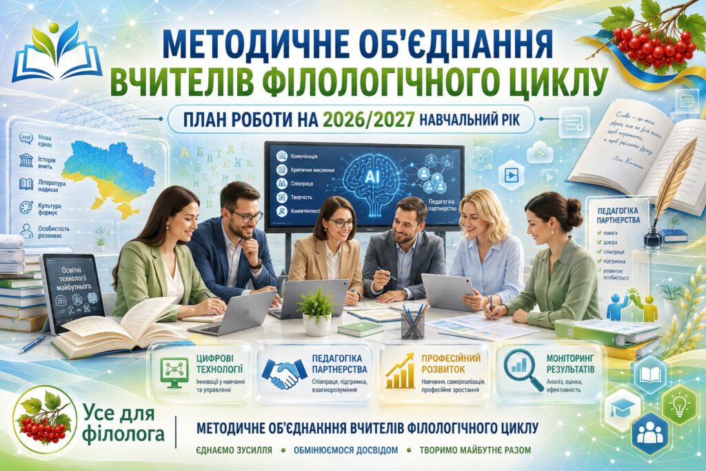 Головне зображення розробки: План роботи + протоколи методичного об’єднання вчителів філологічного циклу на 2026/2027 н. р.
