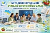 План роботи + протоколи методичного об’єднання вчителів філологічного циклу на 2026/2027 н. р.