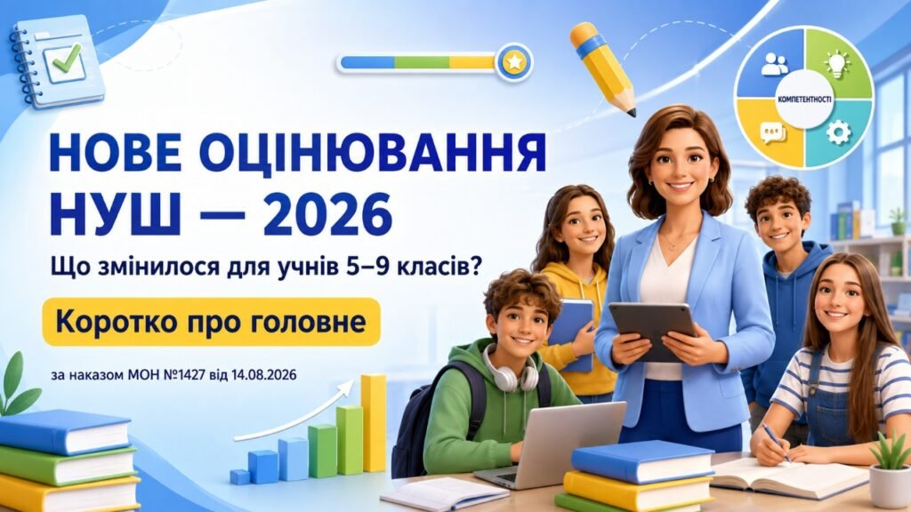 Головне зображення розробки: ПРЕЗЕНТАЦІЯ “НОВЕ ОЦІНЮВАННЯ НУШ — 2026”