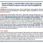 Фото розробки: ПЛАН-ГРАФІК ТА ОРІЄНТОВНА ТЕМАТИКА ЗАСІДАНЬ ПЕДАГОГІЧНОЇ РАДИ НА 2026–2027 НАВЧАЛЬНИЙ РІК