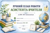 Річний план роботи асистента вчителя 2026/2027 н.р.