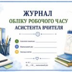 Журнал обліку робочого часу асистента вчителя 2026/2027