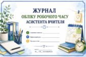 Журнал обліку робочого часу асистента вчителя 2026/2027