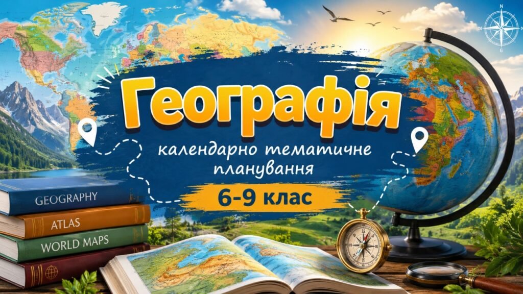 Головне зображення розробки: КАЛЕНДАРНО-ТЕМАТИЧНЕ ПЛАНУВАННЯ ГЕОГРАФІЯ 6-9 КЛАС