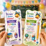 Листівки-подарунки до Дня знань «Чарівна ручка» та «Творчий олівець».