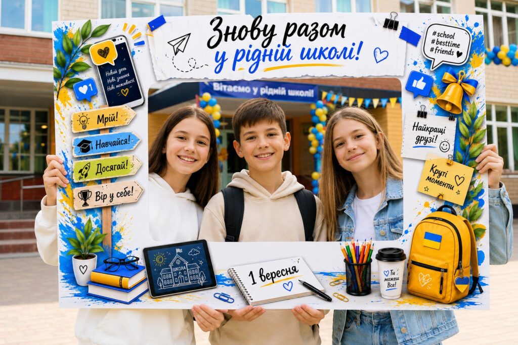Головне зображення розробки: Фоторамка до 1 вересня «Знову разом у рідній школі!» 5-11 клас.