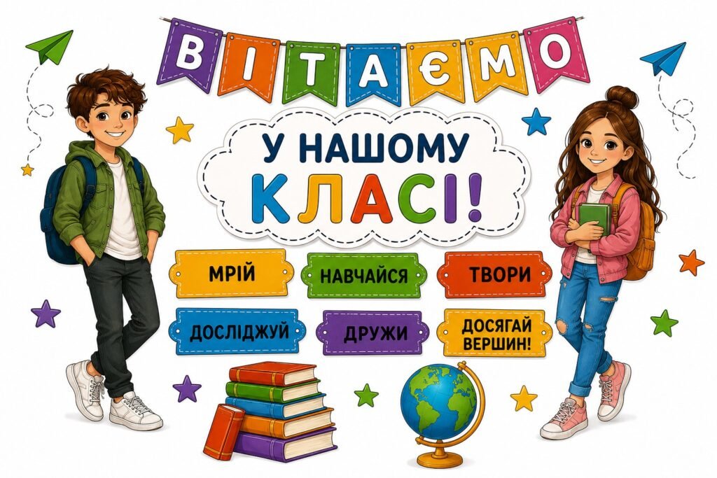 Головне зображення розробки: Оформлення дверей класу «Вітаємо у нашому класі!» 🏫🚌