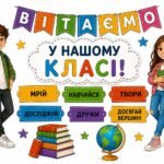 Оформлення дверей класу «Вітаємо у нашому класі!» 🏫🚌