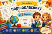 Листівка першокласнику від першої вчительки до 1 вересня 🔔