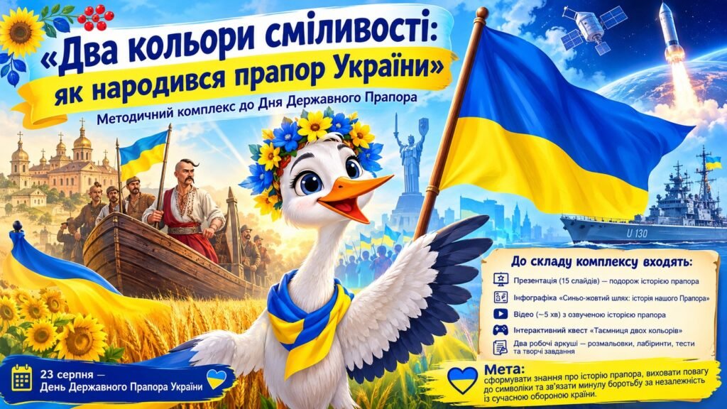 Головне зображення розробки: «Два кольори сміливості: як народився прапор України»: методичний комплекс до Дня Державного Прапора