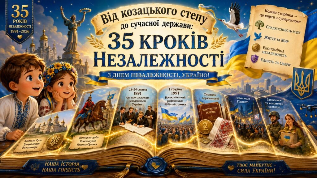 Головне зображення розробки: «Від козацького степу до сучасної держави: 35 кроків Незалежності»: методичний комплекс до Дня Незалежності