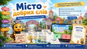 «Місто добрих слів»: комплексний методичний набір до Першого уроку 2026/2027 н.р. (презентація, роздаткові матеріали, інтерактивна гра, диплом)
