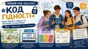 Перший урок 2026/2027 | «Код гідності»: віртуальний квест, презентація, гра та плакат про мову гідності, повагу та протидію стереотипам