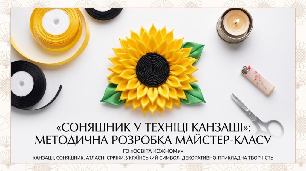 Головне зображення розробки: «Соняшник у техніці канзаші»: методична розробка майстер-класу