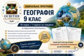 Навчальна програма Географія 9 клас НУШ — 35 години / 1 година на тиждень | за підручником Запотоцького