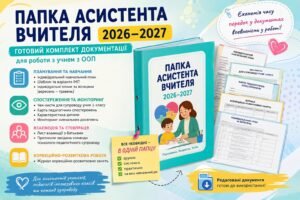 Папка асистента вчителя 2026–2027 | Готовий комплект документації для роботи з учнем з ООП