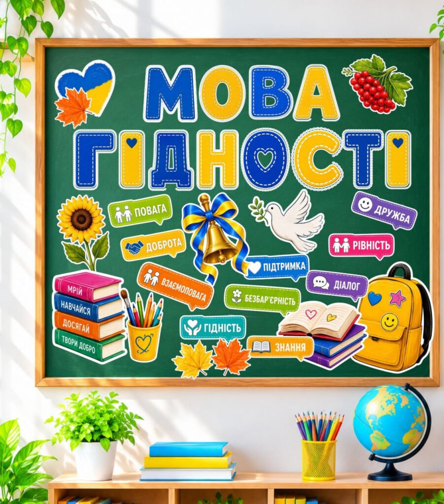 Головне зображення розробки: МЕГАНАБІР «МОВА ГІДНОСТІ» 💛💙ПРЕЗЕНТАЦІЯ + КОНСПЕКТ + ОФОРМЛЕННЯ ДОШКИ + РОЗДАТКОВИЙ МАТЕРІАЛ. Створений відповідно до рекомендацій МОН