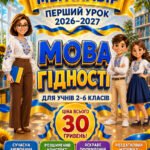 МЕГАНАБІР ДО ПЕРШОГО УРОКУ 2026–2027 «МОВА ГІДНОСТІ»💙💛 ПРЕЗЕНТАЦІЯ + КОНСПЕКТ + ОФОРМЛЕННЯ ДОШКИ + РОЗДАТКОВИЙ МАТЕРІАЛ Для учнів 2–6 класів