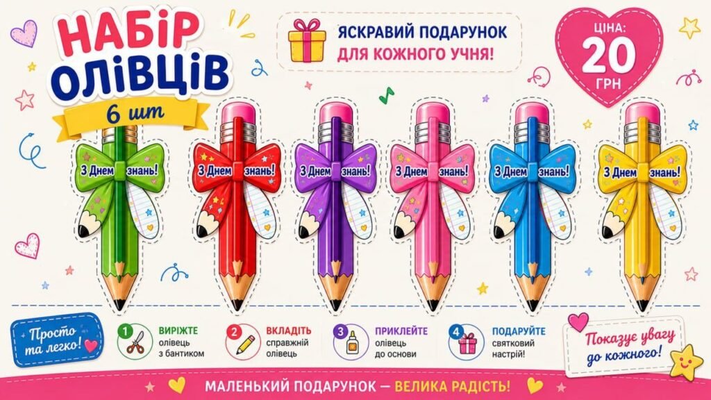 Головне зображення розробки: ОЛІВЕЦЬ-СЮРПРИЗ “З ДНЕМ ЗНАНЬ!”. ✏️ НОВИНКА ДО ДНЯ ЗНАНЬ