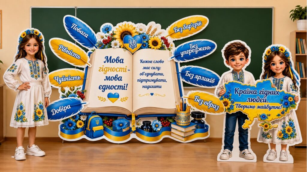 Головне зображення розробки: Фотозона “Книга гідності”. Мова гідності 2026