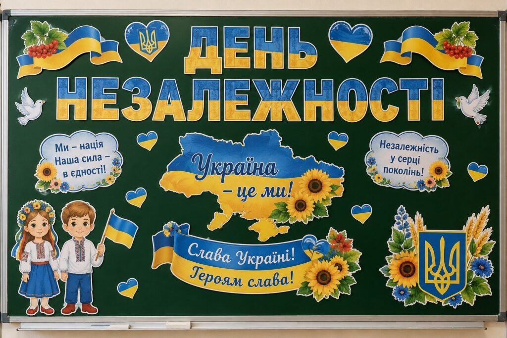 Головне зображення розробки: Оформлення класної дошки «ДЕНЬ НЕЗАЛЕЖНОСТІ» 🇺🇦