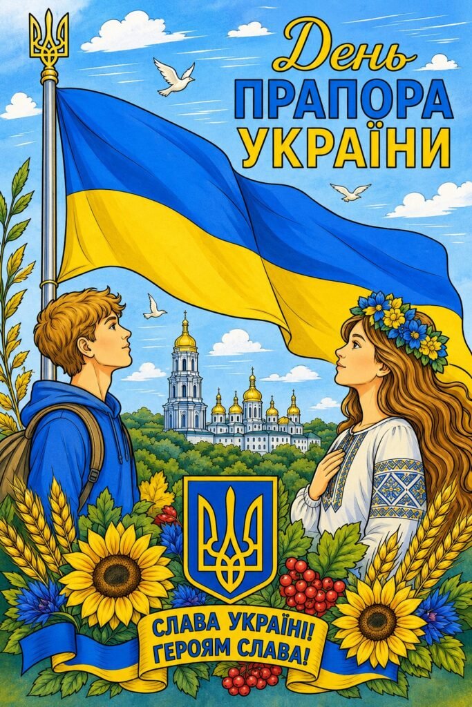 Головне зображення розробки: Колективна розмальовка «День Прапора України» 💙💛