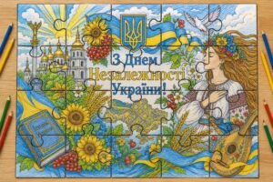 Пазли-розмальовки до Дня Незалежності України 🎨🧩