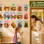 Фото розробки: 🌈 Набір вітальних кружечків «Як будемо вітатися?» з капібарами 🦫💛