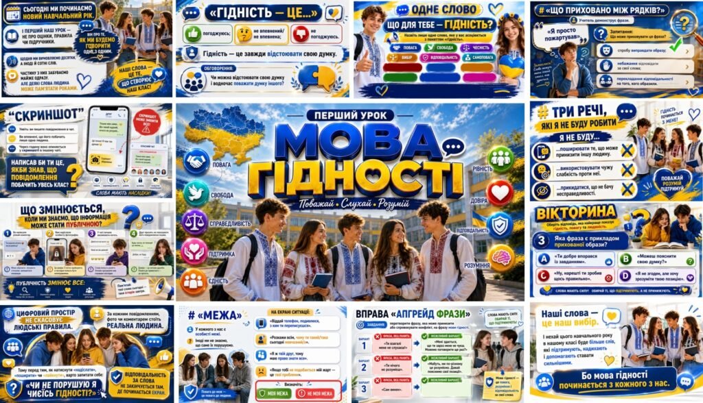 Головне зображення розробки: День знань. 1 Вересня. 🔥 МЕГАНАБІР ДО ПЕРШОГО УРОКУ — «МОВА ГІДНОСТІ» 💙💛 за рекомендаціями Міністерства освіти і науки України