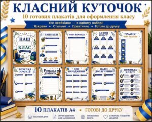 Новинка. 📚✨ КЛАСНИЙ КУТОЧОК — усе необхідне для красивого оформлення класу! ✨📚