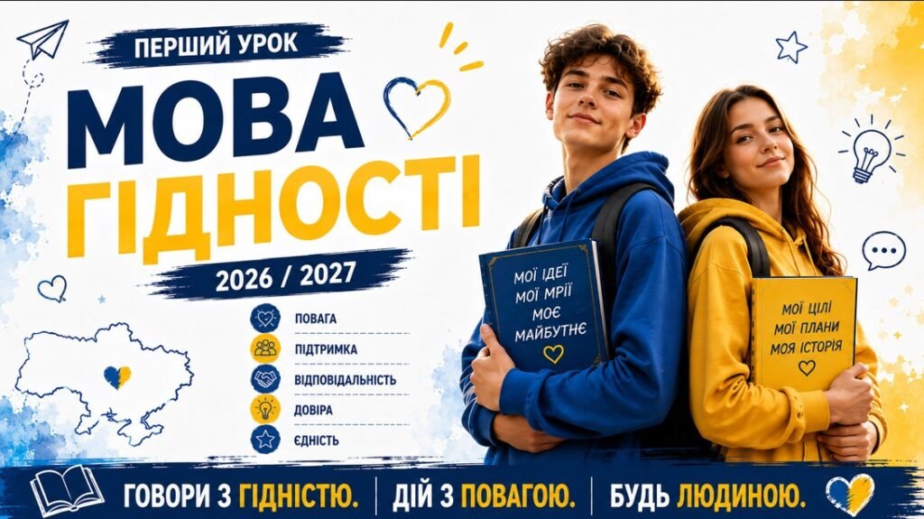 Головне зображення розробки: НОВИНКА! 🇺🇦 ПЕРШИЙ УРОК 2026/2027 «МОВА ГІДНОСТІ» — ГОТОВИЙ МЕГАНАБІР ДЛЯ ВЧИТЕЛЯ! 💙💛ПРЕЗЕНТАЦІЯ+ КОНСПЕКТ+ОФОРМЛЕННЯ ДОШКИ+РОБОЧІ АРКУШІ+ЛИСТІВКИ
