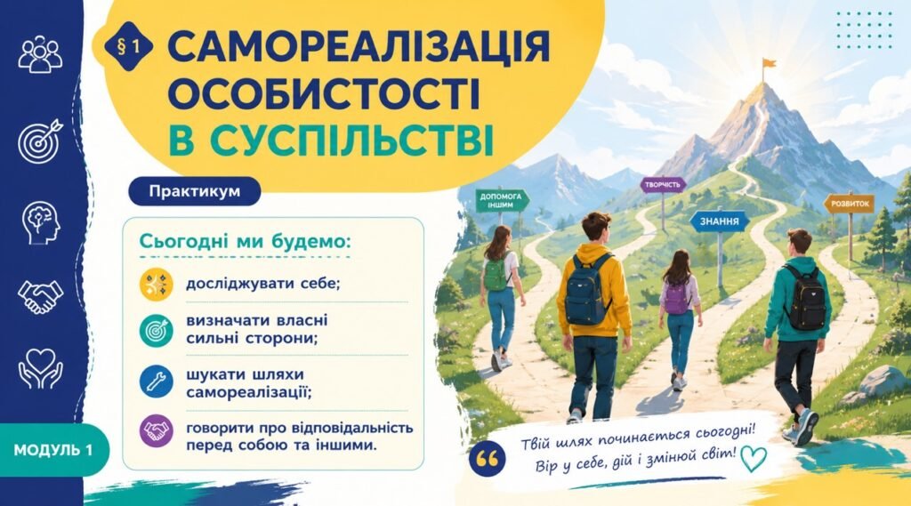 Головне зображення розробки: Презентація “Самореалізація особистості в суспільстві” 9 клас