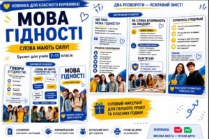💙💛 БУКЛЕТ «МОВА ГІДНОСТІ» — СЛОВА МАЮТЬ СИЛУ! (2 варіанти) для Першого уроку учнів 7-11 класів