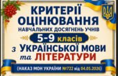 КРИТЕРІЇ ОЦІНЮВАННЯ навчальних досягнень учнів 5-9 класів з УКРАЇНСЬКОЇ МОВИ та ЛІТЕРАТУРИ (НАКАЗ МОН УКРАЇНИ №722 від 04.05.2026)