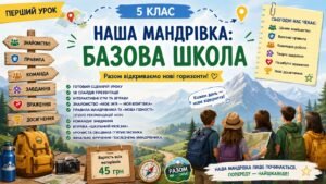 Перший урок для 5 класу: «Наша мандрівка: базова школа» 2026 р.