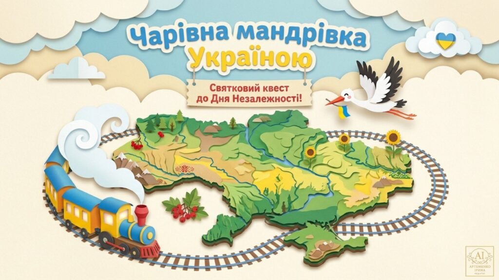Головне зображення розробки: Святкова презентація-квест (анімована) до Дня Незалежності “Чарівна мандрівка Україною”