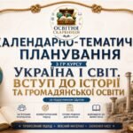 Календарно-тематичне планування з ГР курсу Україна і світ. Вступ до історії та громадянської освіти 6 клас НУШ. 70 годин, за підручником Щупак